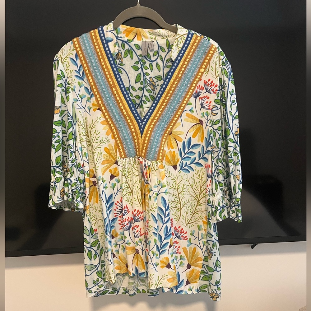 Floral Colorful Top from Anthropologie